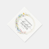 水彩ワイルドフラワーブライダルシャワー スタンダードカクテルナプキン (角)