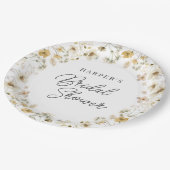 水彩ワイルドフラワーブライダルシャワー ペーパープレート (アングル)