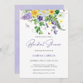 水彩ワイルドフラワーブライダルシャワー 招待状 (正面/裏面)