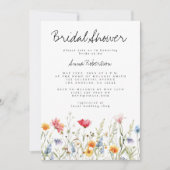 水彩ワイルドフラワーブライダルシャワー 招待状 (正面)