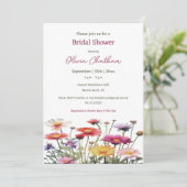 水彩ワイルドフラワーブライダルシャワー 招待状 (スタンド正面)