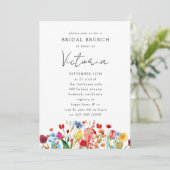 水彩ワイルドフラワーブライダルシャワー 招待状 (スタンド正面)