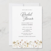 水彩ワイルドフラワーブライダルシャワー 招待状 (正面)