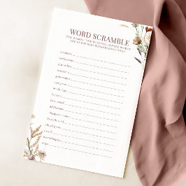 水彩ワイルドフラワーブライダルワードスクランブルゲーム