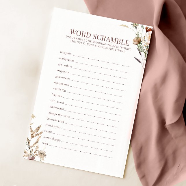 水彩ワイルドフラワーブライダルワードスクランブルゲーム (クリエイターアップロード済み)