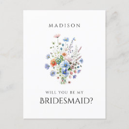 水彩ワイルドフラワーブライドメイド提案 ポストカード