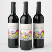 水彩ワイルドフラワーブライドメイド提案 ワインラベル (ボトル)