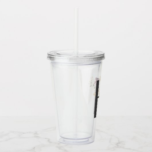 水彩ワイルドフラワーブリーズメイドイニシャル"H" アクリルタンブラー (右)