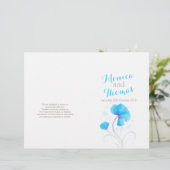 水彩ワイルドフラワーブルー大型ウェディングプログラム (スタンド正面)