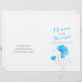 水彩ワイルドフラワーブルー大型ウェディングプログラム (正面/裏面)