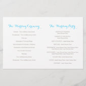 水彩ワイルドフラワーブルー灰色の結婚式プログラム (裏面)