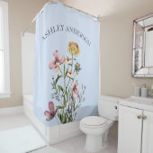 水彩ワイルドフラワーブーケ#1パーソナライズされた名 シャワーカーテン (インサイチュ)