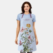 水彩ワイルドフラワーブーケ#1 エプロン (着用した状態)