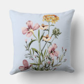水彩ワイルドフラワーブーケ#1 クッション (裏面)