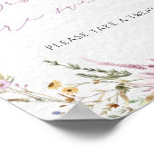 水彩ワイルドフラワーベビーは甘いサイン ポスター (角)