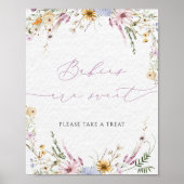 水彩ワイルドフラワーベビーは甘いサイン ポスター (正面)