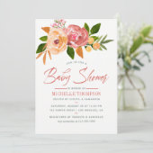 水彩ワイルドフラワーベビーシャワー招待状 招待状 (スタンド正面)