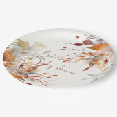 水彩ワイルドフラワーベビーシャワー ペーパープレート (アングル)