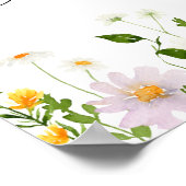 水彩ワイルドフラワーベビーシャワー ポスター (角)