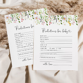 水彩ワイルドフラワーベビー予測カード