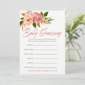 水彩ワイルドフラワーベビー予測ゲーム 招待状 (スタンド正面)