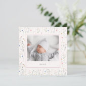 水彩ワイルドフラワーベビー誕生 案内状 (スタンド正面)