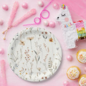 水彩ワイルドフラワーボホスタイル ペーパープレート (パーティー)