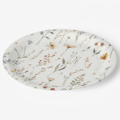 水彩ワイルドフラワーボホスタイル ペーパープレート (アングル)