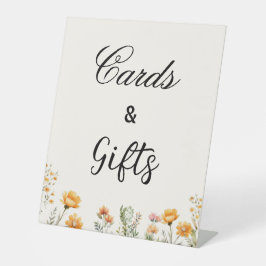 水彩ワイルドフラワーボホブライダルシャワー標識 台座サイン