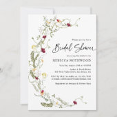 水彩ワイルドフラワーボホブライダルシャワー 招待状 (正面)
