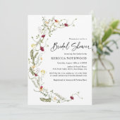 水彩ワイルドフラワーボホブライダルシャワー 招待状 (スタンド正面)