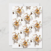 水彩ワイルドフラワーボホ秋の結婚式 招待状 (裏面)