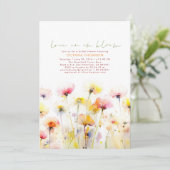 水彩ワイルドフラワーボーエレガントホブライダルシャワー 招待状 (スタンド正面)
