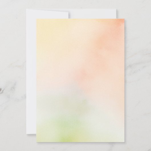 水彩ワイルドフラワーボーエレガントホブライダルシャワー 招待状 (裏面)