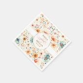水彩ワイルドフラワーボーエレガントホ秋の結婚式 スタンダードカクテルナプキン (角)