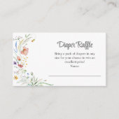 水彩ワイルドフラワーメドウオムツラッフル エンクロージャーカード (正面)