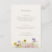 水彩ワイルドフラワーメドウ結婚ズ詳細 エンクロージャーカード (正面)