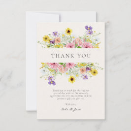 水彩ワイルドフラワーメドウ サンキューカード
