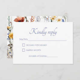 水彩ワイルドフラワーメドウ 出欠カード