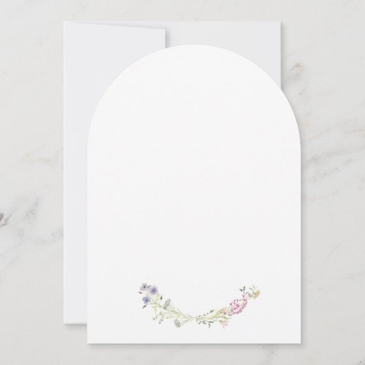 水彩ワイルドフラワーモノグラムクレストベビーシャワー 招待状 (裏面)