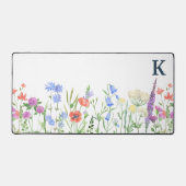 水彩ワイルドフラワーモノグラム デスクマット (正面)