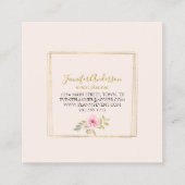 水彩ワイルドフラワーラッシュ赤面ピンクフローラ スクエア名刺 (裏面)