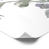 水彩ワイルドフラワーラベンダーシャワーポスター ポスター (角)