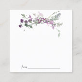 水彩ワイルドフラワーラベンダーデイトナイトカード スクエア名刺 (裏面)