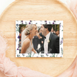 水彩ワイルドフラワーラベンダーフローラたった今結婚しました