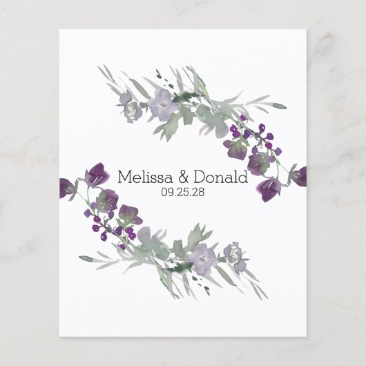 水彩ワイルドフラワーラベンダーフローラアドバイスカード (裏面)