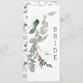 水彩ワイルドフラワーラベンダーフローラチェアサイン メニュー (正面/裏面)