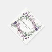 水彩ワイルドフラワーラベンダーフローラ結婚ズ スタンダードカクテルナプキン (角)