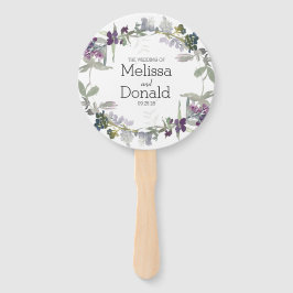 水彩ワイルドフラワーラベンダーフローラ ハンドファン