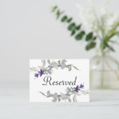水彩ワイルドフラワーラベンダーフローラ プレイスカード (スタンド正面)